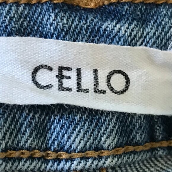 Cello Jeans Women 7 Blue High Rise Distressed Destroyed Raw Hem Medium Wash - Picture 3 of 13